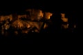 People silhouettes in the foreground, with Acropolis night view at the background