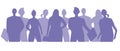 People silhouettes isolated on white background for design, silhouette vector stock illustration as a concept of society, crowd Royalty Free Stock Photo