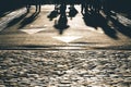 People silhouettes and shadows on the street Royalty Free Stock Photo