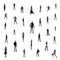 people silhouettes vector icon set , background design elements