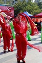 People sing and dance to celebrate the chinese new year