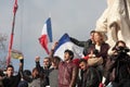 People singing Marseillaise in Paris.