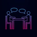 People sitting around the table talking line nolan icon. Simple thin line, outline vector of team work icons for ui and ux,