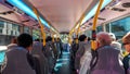 People sitting on the bus in Hong kong city