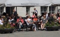 People sitting at a cafe in Amsterdam