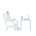 People sitting in the chair. Vector illustration