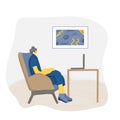 People sitting in the chair. Vector illustration