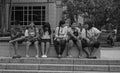 People sitting at the city park in Kuala Lumpur, Malaysia Royalty Free Stock Photo