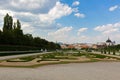 People sitting in garden at Belvedere palace in Vienna, Austria on July Royalty Free Stock Photo