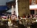 People sitting at an Italian outdoor cafe Royalty Free Stock Photo