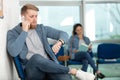 people sitting in waiting room Royalty Free Stock Photo