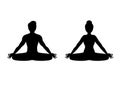 Man and woman in yoga lotus position icon vector Royalty Free Stock Photo