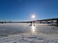 People skating on ice landscape