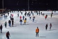 People skating on the ice rink in Budapest