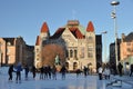 People skating on ice rink near National teatr