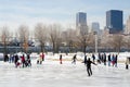 People skating at Old Port Ice Skating Rink