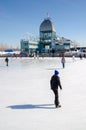 People skating at Old Port Ice Skating Rink