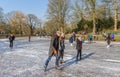 People skating in the park in Groningen