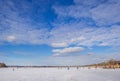 People skating on the Paterswoldse Meer lake in Groningen