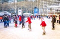 People at skating rink at Bryant park on Christmas downtown Manhattan, NYC, USA