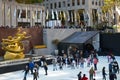 People skating at the Rockefeller Center, NYC in winter Royalty Free Stock Photo