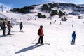 People skiing in Grandvalira ski resort in Andorra