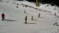 People skiing at Pamporovo ski resot in Bulgaria