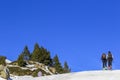 People skiing in park