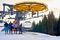 People skiing from ski lift