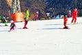 People skiing in Swiss Alps