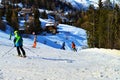 People skiing in Switzerland, Swiss Alps