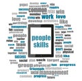 People skills Text. Education concept . Word collage with tablet pc Royalty Free Stock Photo