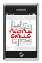 People Skills Word Cloud Concept on Touchscreen Phone