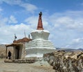 People at the small stupa in Ladakh, India Royalty Free Stock Photo