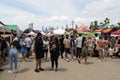 People at the Smorgasburg Food Event with Food Venders in Williamsburg Brooklyn during the Summer