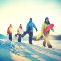 People Snowboard Winter Sport Friendship Concept Royalty Free Stock Photo