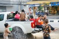 People in a Songkran water fight festival in Chiangmai, Thailand Royalty Free Stock Photo