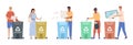 People Sorting Waste Flat Royalty Free Stock Photo