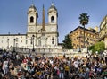 People on the spanish steps in rome italy