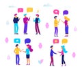 People with speech bubbles. People chatting. Communication concept vector illustration