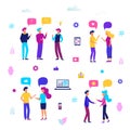 People with speech bubbles. People chatting. Communication concept vector illustration.Business people group