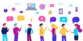 People with speech bubbles. People chatting. Communication concept vector illustration.Business people group Royalty Free Stock Photo