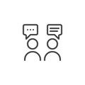 People with speech square outline icon