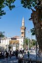 People in the square of EL Atik mosque in Setif city. Royalty Free Stock Photo