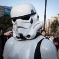 People of 501st Legion take part in the Star Wars Parade in Milan, Italy