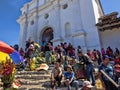 People on the Stairs of the Church Santo Tomas, Chichicastenango, Guatemala