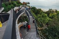 People with stairway from Penang Hill at George Town. Penang, Malaysia