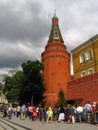 People stand by the Moscow Kremlin wall. Royalty Free Stock Photo