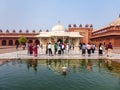 People standing in front of Tomb of Salim Chishti in the courtyard of Jama Masjid, Fatehpur Sikri, India. Royalty Free Stock Photo