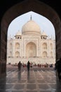 People standing at the gate facing Taj Mahal, Agra, India Royalty Free Stock Photo